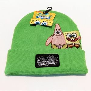 Mad Engine SpongeBob and Patrick Lime Green Beanie Hat New With Tags